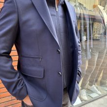 veste avec fermeture flanelle bleu nuit - image  on https://gianniferrucci-tlse.fr