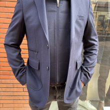 veste avec fermeture flanelle bleu nuit - image  on https://gianniferrucci-tlse.fr